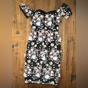 NWOT Dress the Population Women's Tara Bodycon Midi Dress S